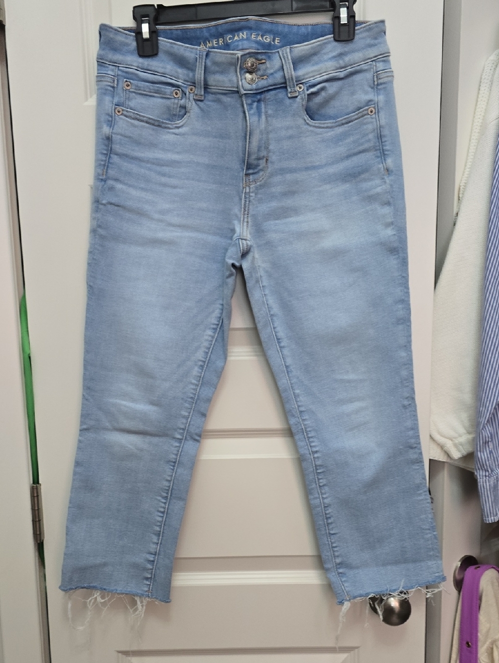 American Eagle Outfitters Light Wash Artist Crop